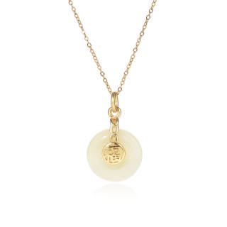 ORTAFFA Necklaces Pale Greenish White Jade Unisex