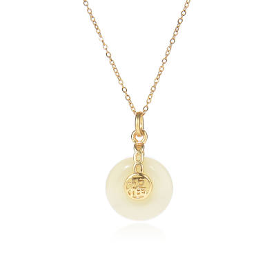 ORTAFFA Necklaces Pale Greenish White Jade Unisex