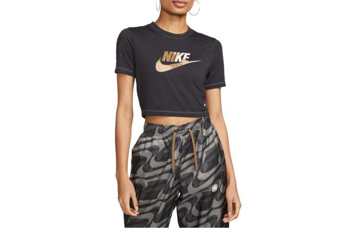 Nike Nike Crop Tops Women's Black Crew Neck Moderate
