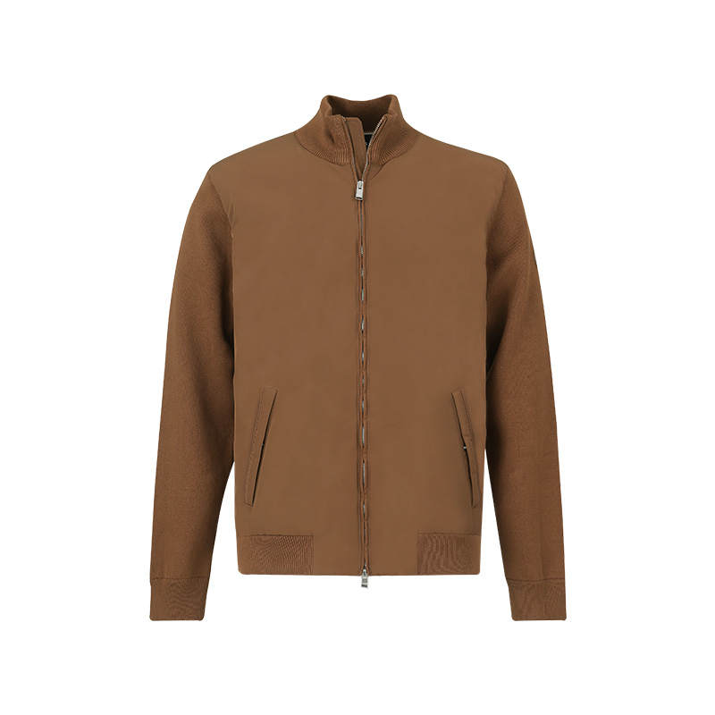 HUGO BOSS Hugo Boss knitted-panel zip-up jacket