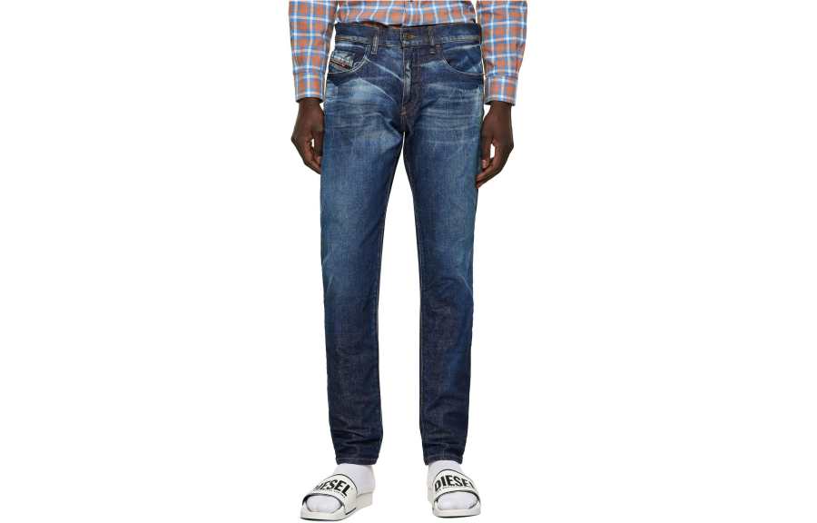 DIESEL Jeans Men's Washed Blue Moderate Straight Fit Pants