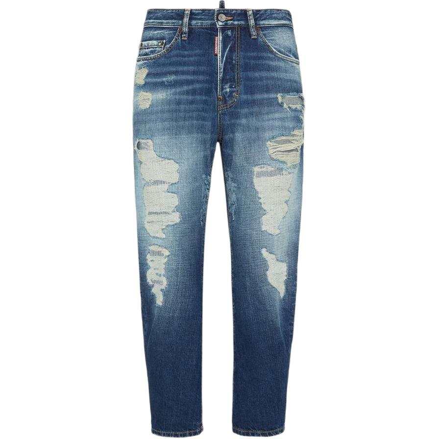 DSQUARED 2 Dsquared2 Medium Fraded Wash Distressed Bro Jeans