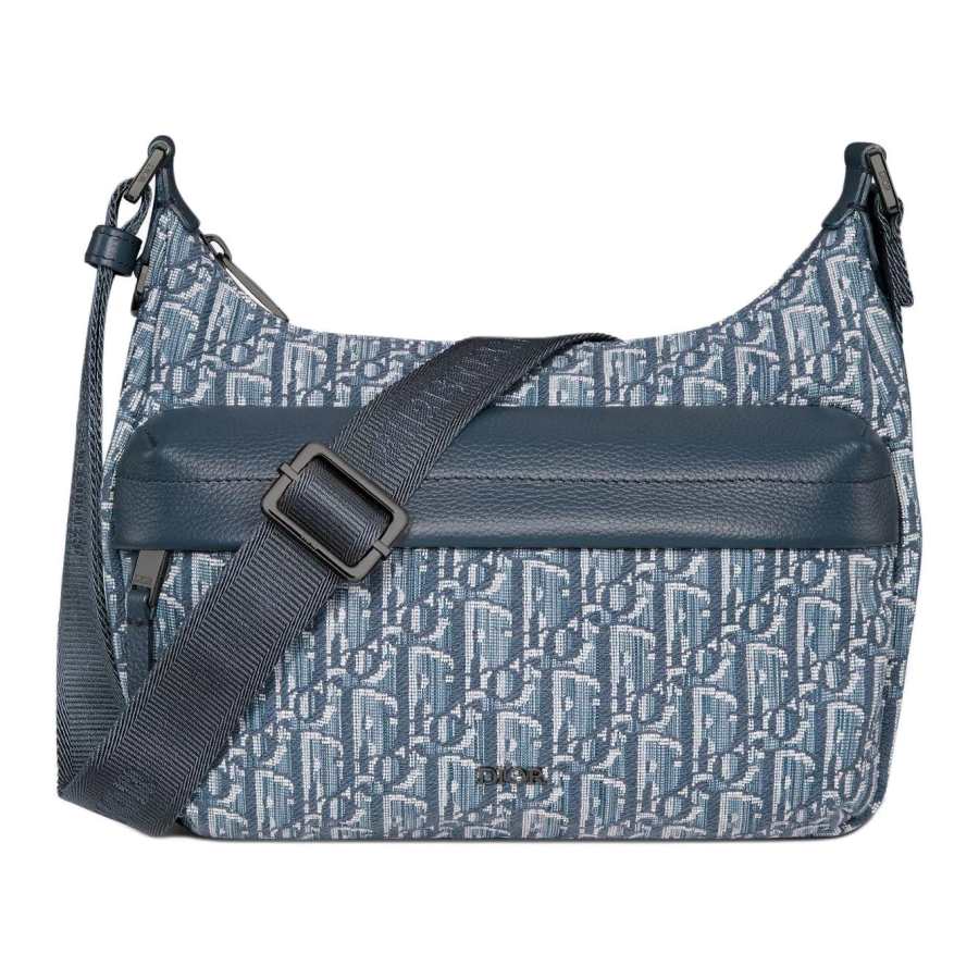 DIOR Cotton Crossbody Bag, Shoulder Bag Small Men's Blue