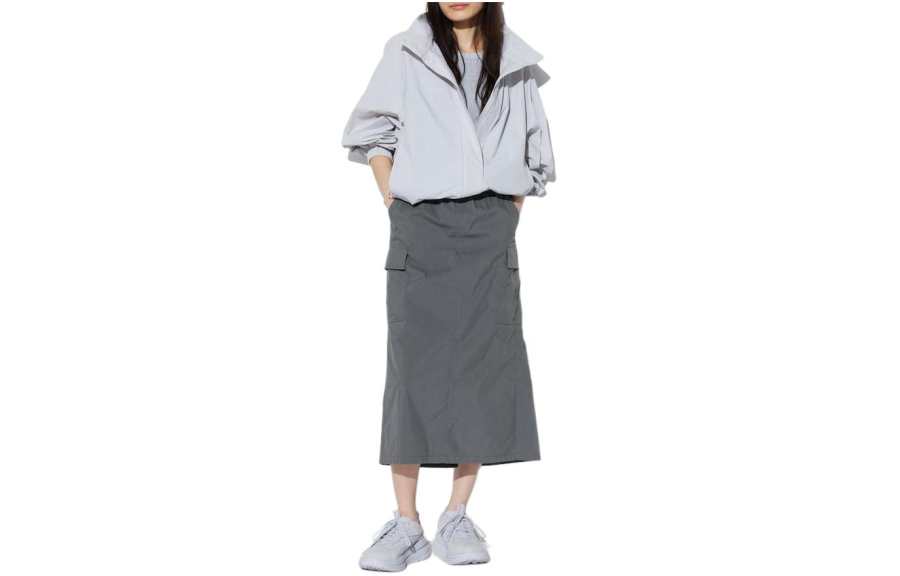 UNIQLO Casual Long Skirt Women's Asphalt Gray