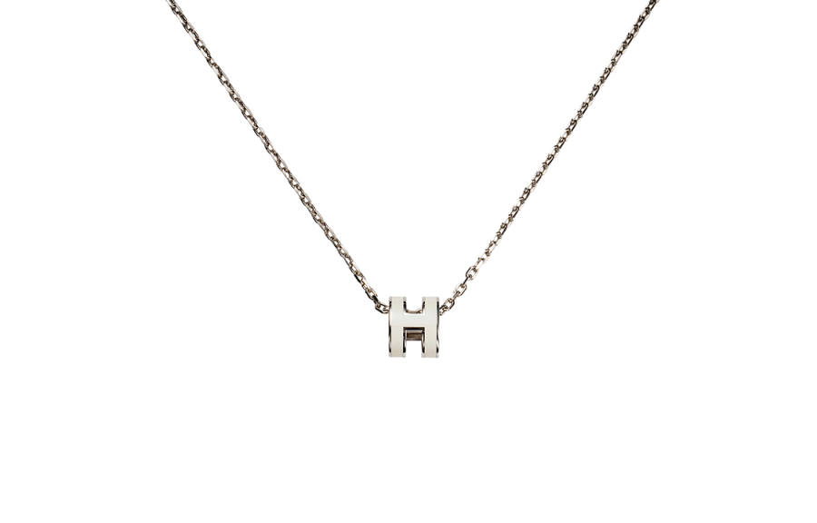 HERMES HERMES Mini Pop H Pendant Palladium tone