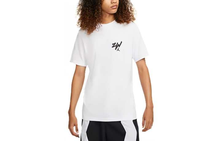 Jordan Jordan Zion T Shirts Men's White Crew Neck Moderate Straight Fit