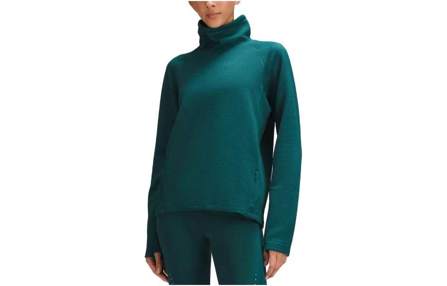 Lululemon Waffle Knit Funnel Neck Long Sleeve Shirt Sweater Women's