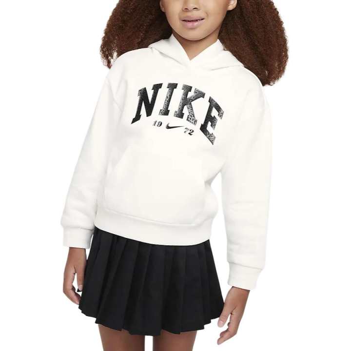 Nike Nike Sweatshirt Swoosh Spirit Comfortable Casual Fleece Lined Sail White Children Aged 3 7 Years Old
