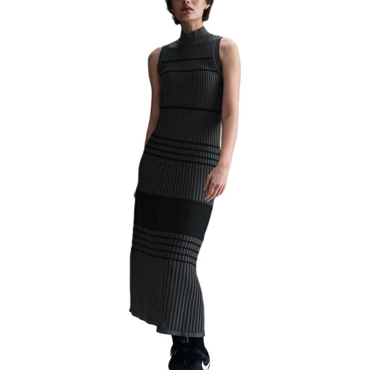 Nike Nike Every Stitch Considered Sleeveless Dresses Women's Black Stand Collar Moderate Long