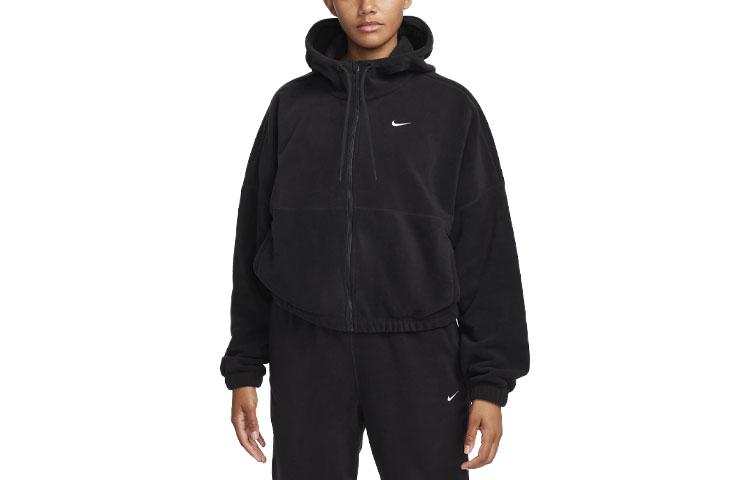 Nike Nike Therma FIT One Sweatshirts Women's Black Hooded Thickened Cardigan