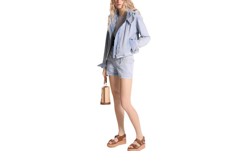 MICHAEL KORS SS24 Denim Jacket Women's Light Blue
