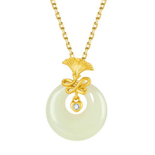 MAMADESHOUHU Necklaces Pale Greenish White Jade Women's