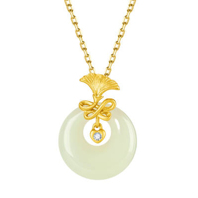 MAMADESHOUHU Necklaces Pale Greenish White Jade Women's