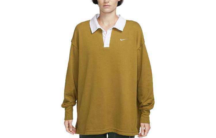 Nike Nike Polo Shirts Women's Earth Yellow Polo Collar Moderate Straight Fit
