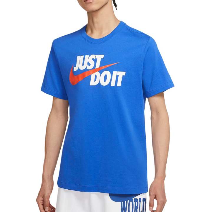 Nike Nike T Shirts Men's Royal Blue Crew Neck Moderate Straight Fit