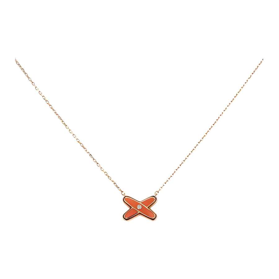 Chaumet Red Chalcedony Necklaces Women's Rose Gold