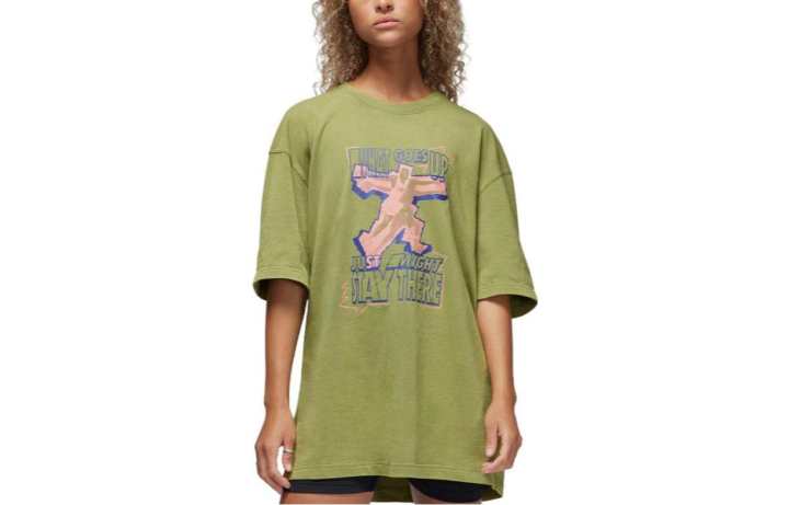Jordan Jordan T Shirts Women's Green Crew Neck Moderate Other