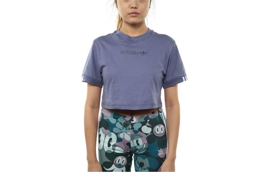 Adidas Adidas T Shirts Women's Purple Crew Neck Moderate Straight Fit