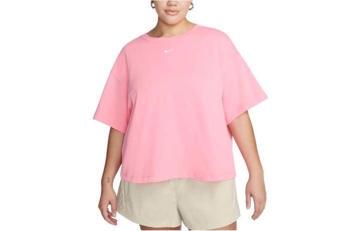 Nike Nike T Shirts Women's Pink Crew Neck Moderate Straight Fit