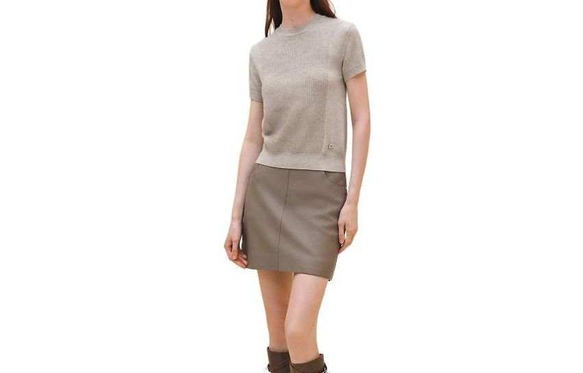 HERMES Sweaters Women's Beige Crew Neck Moderate Other