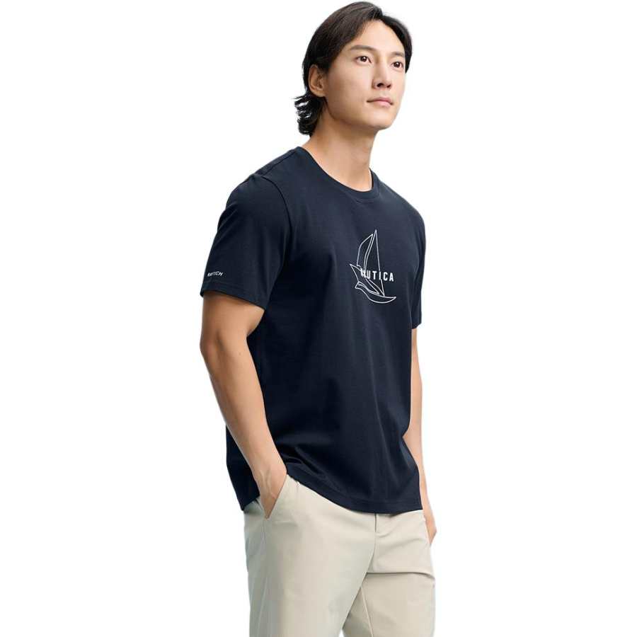 NAUTICA T Shirts Men's Crew Neck Moderate Straight Fit
