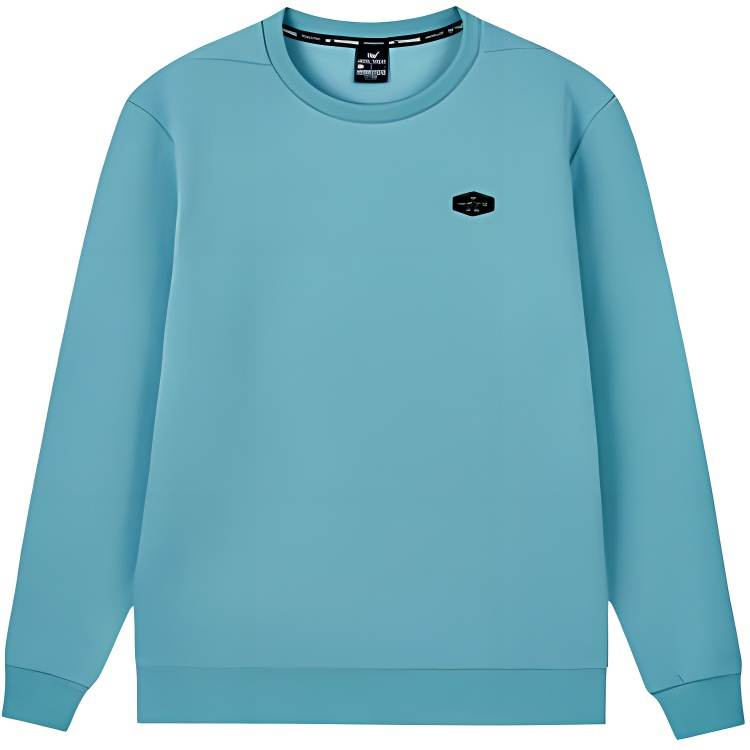 361° Thickened And Fleece Lined Thermal Casual Crew Neck Pullover Sweatshirt Men's Wax Gray Blue