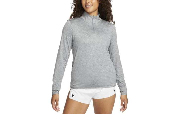Nike Nike T Shirts Women's Smoke Gray Stand Collar Moderate Straight Fit