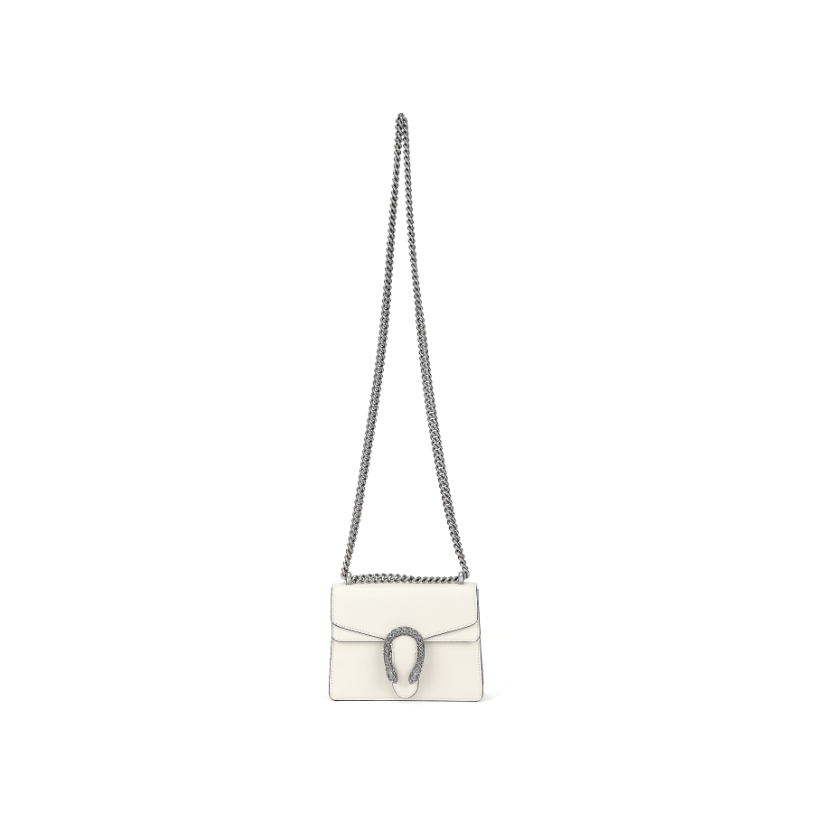 GUCCI Dionysus Leather Flap Bag Shoulder Bag, Crossbody Bag Regular Women's White