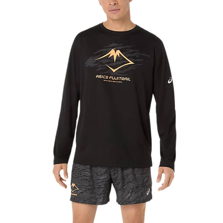 ASICS ASICS FUJITRAIL T Shirts Men's Black Crew Neck Moderate