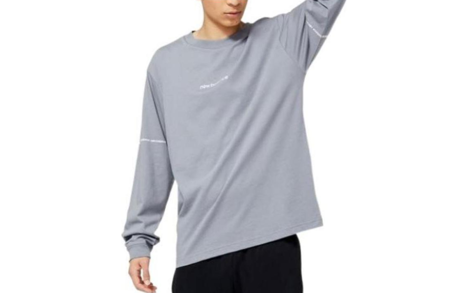 New Balance New Balance T Shirts Men's Blue Crew Neck Moderate Straight Fit