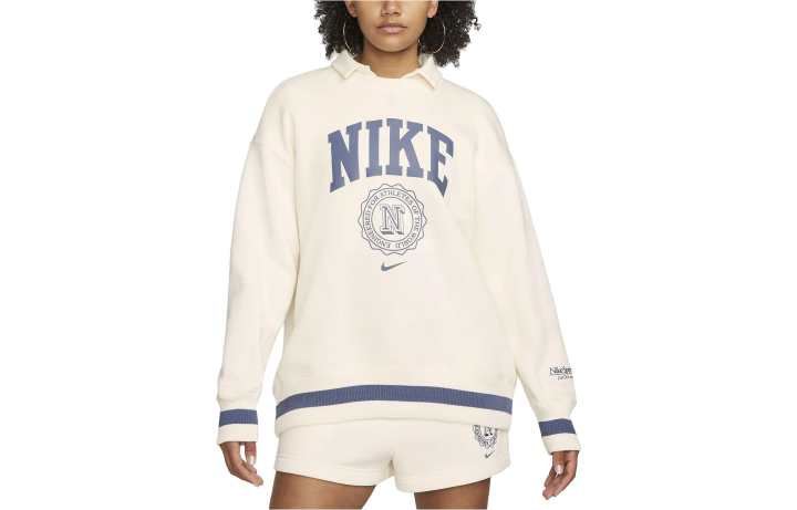 Nike Nike Sweatshirts Women's Pale Ivory Lapel Moderate Regular