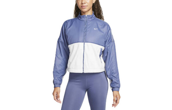Nike Nike Therma FIT One Jackets Women's Blue With White Lettering Stand Collar Moderate Workwear