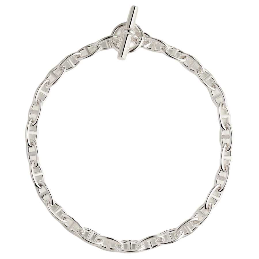 HERMES Chaine D'Ancre 925 Sterling Silver Necklaces Women's Silver