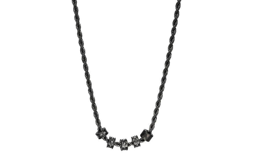 EMPORIO ARMANI Stainless Steel Necklaces Men's Dark Gray