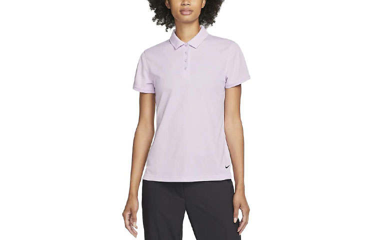Nike Nike Polo Shirts Women's Light Purple Polo Collar Moderate Straight Fit