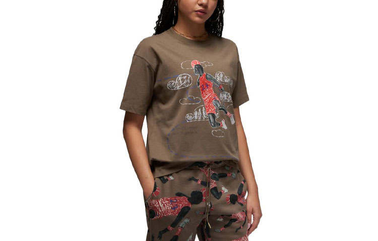 Jordan Jordan Drop Shoulder Sleeve T Shirt Women's Umber