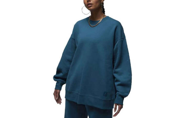 Jordan Jordan Flight Fleece Sweatshirts Women's Industrial Blue Crew Neck Moderate Regular