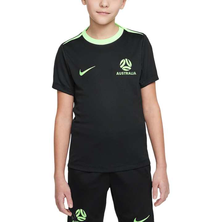 Nike Nike AcademyDri Fit T Shirt Black/Lime Teenagers
