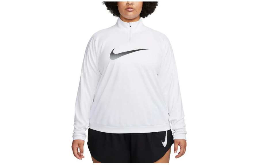 Nike Nike T Shirts Women's White Stand Collar Moderate Straight Fit