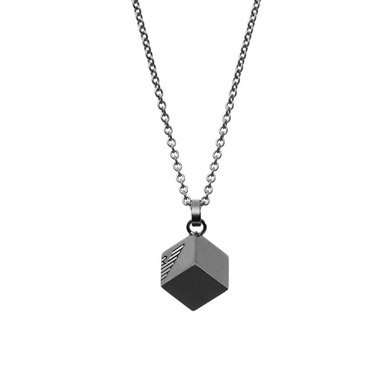 EMPORIO ARMANI Stainless Steel Necklaces Men's Premium Gray