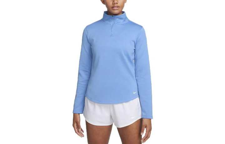 Nike Nike Therma FIT One T Shirts Women's Sky Blue Stand Collar Moderate Straight Fit