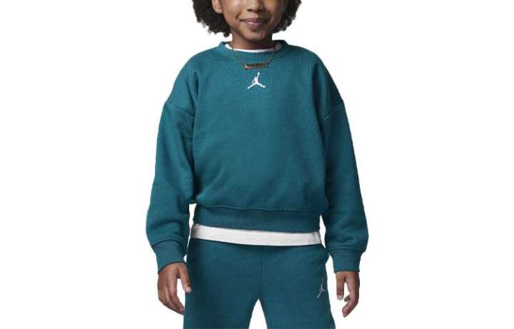 Jordan Jordan Sweatshirt Icon Play Oversized Crew Dark Cyan Kids'