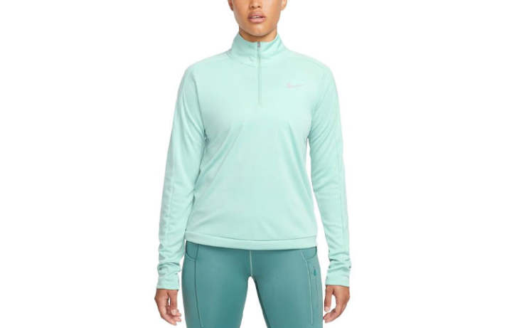 Nike Nike T Shirts Women's Mineral Blue Stand Collar Moderate Straight Fit