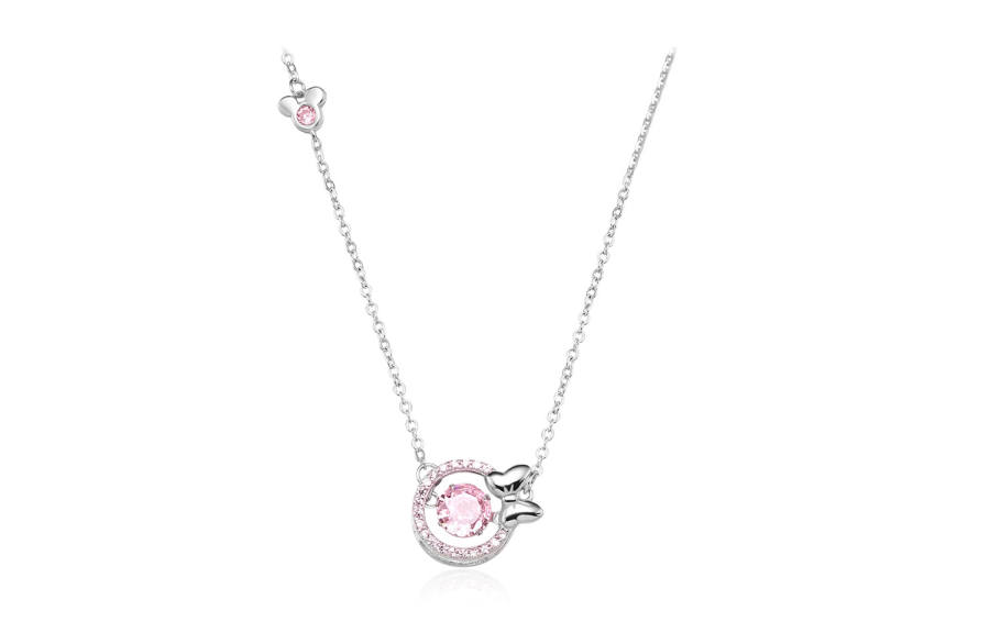 Disney 925 Sterling Silver Synthetic Cubic Zirconia Necklaces Women's