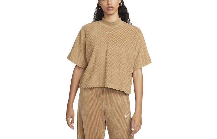 Nike Nike T Shirts Women's Linen Half Turtleneck Moderate Straight Fit