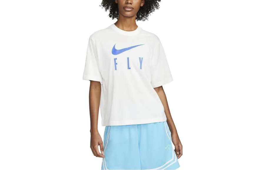 Nike Nike T Shirts Women's White Crew Neck Moderate Straight Fit