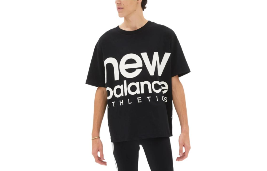 New Balance New Balance T Shirts Unisex Black Crew Neck Moderate Straight Fit