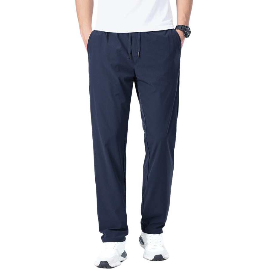 BALENO Ice Silk Stretch Pants Cooling Lightweight Solid Color Straight Fit Pants Sweatpants Business Pants Loose Fit