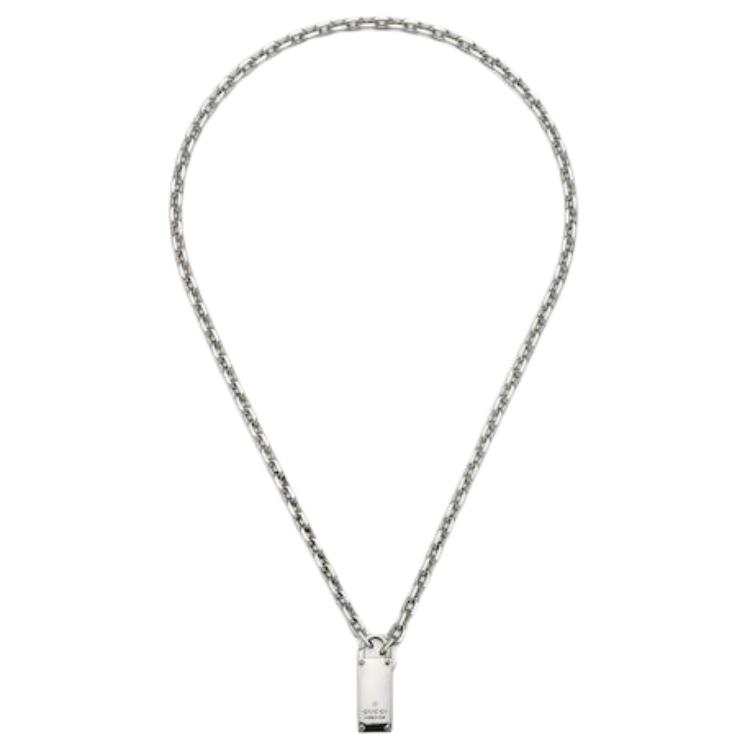 GUCCI 925 Sterling Silver Necklaces Unisex Silver