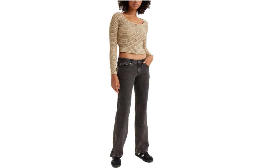 Levis Jeans Women's Black Moderate Straight Fit Pants